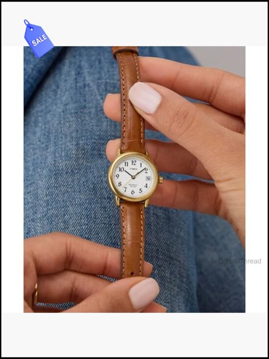 Easy Reader Watch with Indiglo Backlight, Genuine Leather Strap main image 2